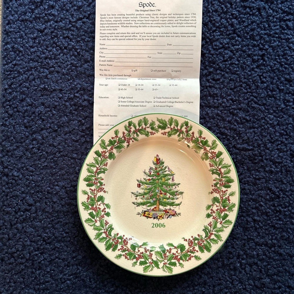 Spode🎄Christmas Tree🌲 green trim 2006 Collectors Plate - Picture 1 of 6